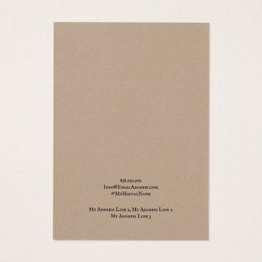 Kaart voor juwelenweergave, Rustic Kraft (Achterkant)