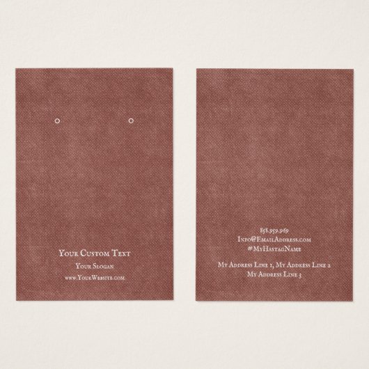 Kaart voor juwelenweergave, Rustic Red Kraft (Voorkant /achterkant)