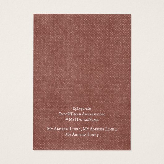 Kaart voor juwelenweergave, Rustic Red Kraft (Achterkant)