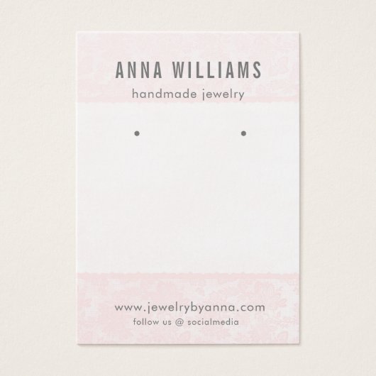 Kaart voor juwelenweergave verdienen ・ Roze Floral (Voorkant)