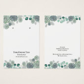 Kaart voor juwelenweergave verdienen, Succulente W (Voorkant /achterkant)