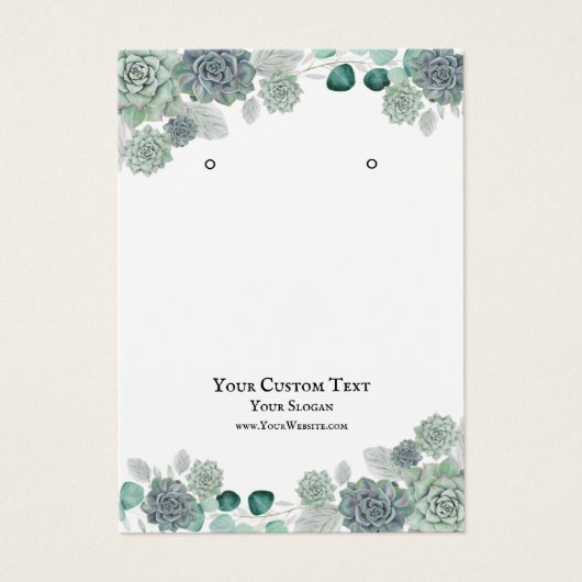 Kaart voor juwelenweergave verdienen, Succulente W (Voorkant)