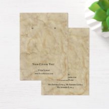 Kaart voor juwelenweergave, verouderd bruine textu