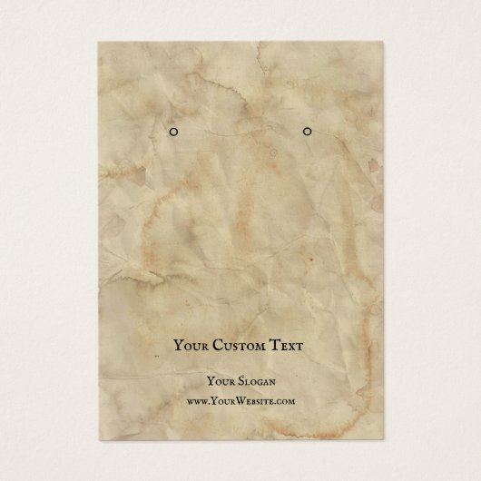 Kaart voor juwelenweergave, verouderd bruine textu (Voorkant)