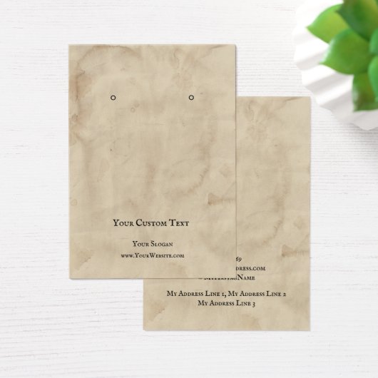 Kaart voor juwelenweergave, verouderd bruine textu (Bureau)