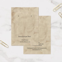 Kaart voor juwelenweergave, verouderd bruine textu