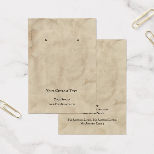 Kaart voor juwelenweergave, verouderd bruine textu (Kantoor)