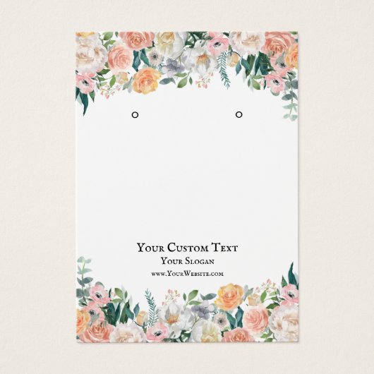 Kaart voor juwelenweergave, Waterverf floralen (Voorkant)