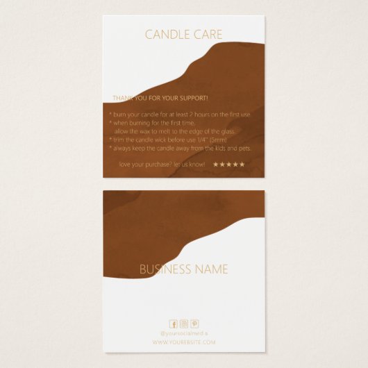 Kaart voor kaarszorg (Voorkant /achterkant)