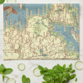  kaart voor kabeljauw (1940) theedoek (Gevouwen)