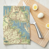  kaart voor kabeljauw (1940) theedoek (Quarter Fold)