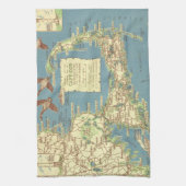  kaart voor kabeljauw (1940) theedoek (Verticaal)