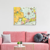  kaart voor kabeljauw canvas afdruk (Insitu (Woonkamer))