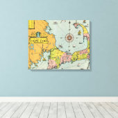  kaart voor kabeljauw canvas afdruk (Insitu (Houten vloer))