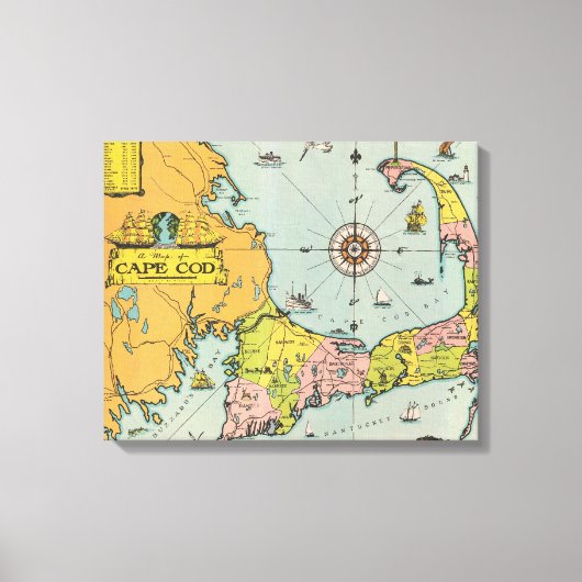  kaart voor kabeljauw canvas afdruk (Voorkant)