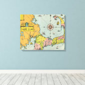 kaart voor kabeljauw canvas afdruk (Insitu (Houten vloer))