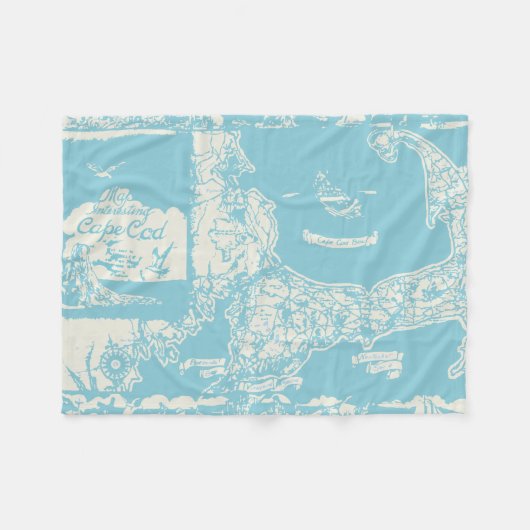  kaart voor kabeljauw fleece deken (Voorkant (Horizontaal))