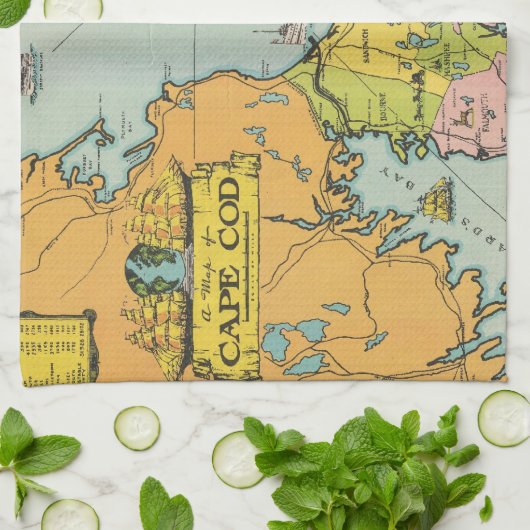  kaart voor kabeljauw theedoek (Gevouwen)