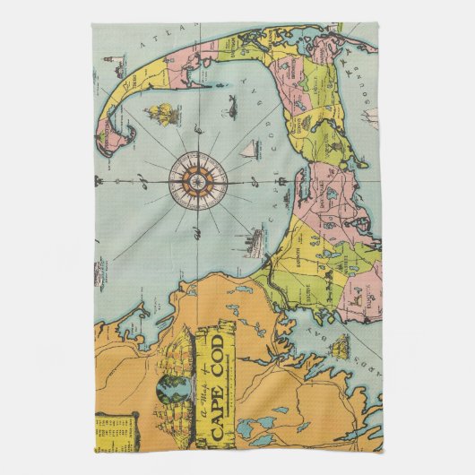  kaart voor kabeljauw theedoek (Verticaal)