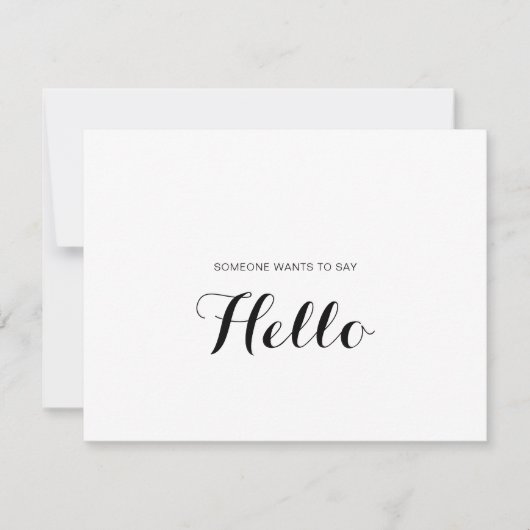 Kaart voor kalligrafie Hallo Foto Baby (Voorkant)