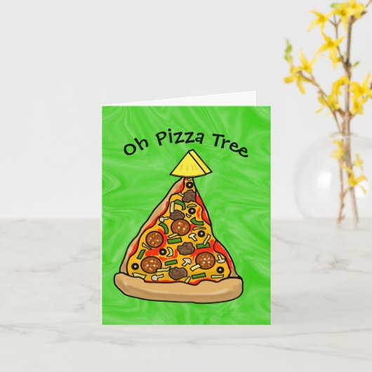 Kaart voor kerstbomen Pizza (Gele Bloem)