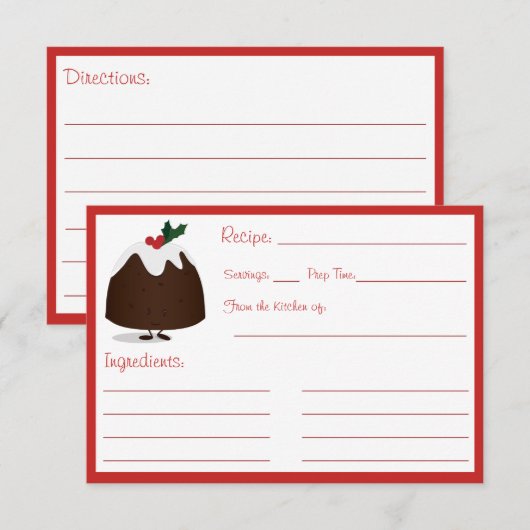 Kaart voor kerstcadeaubord leeg (Voorkant / Achterkant)