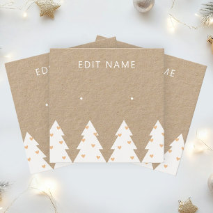 Kaart voor kerstcadeauscherm vierkante visitekaartje