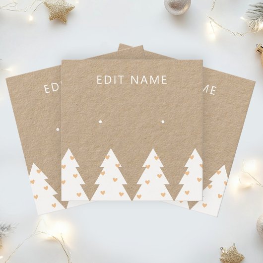 Kaart voor kerstcadeauscherm vierkante visitekaartje