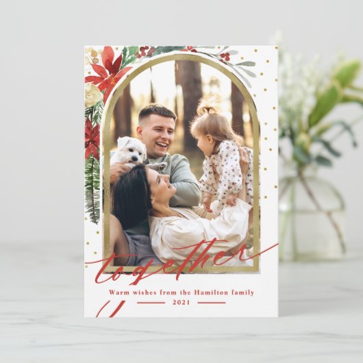 Kaart voor kerstdagen met fotoArch-kerstfeest voor (Staand voorkant)