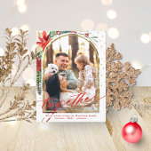 Kaart voor kerstdagen met fotoArch-kerstfeest voor