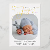 Kaart voor kerstfeest Joy Birth Announcement (Voorkant)