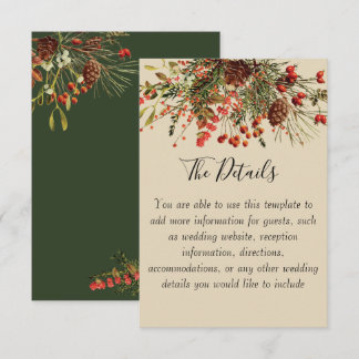 Kaart voor kerstfeestdagen met groene touwtjes