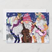 Kaart voor kerstknomes Music Band - Fun (Achterkant)