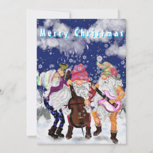 Kaart voor kerstknomes Music Band - Fun