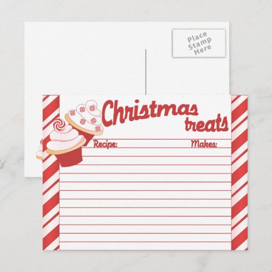 Kaart voor kerstkoekjes mailable Recipe (Voorkant / Achterkant)