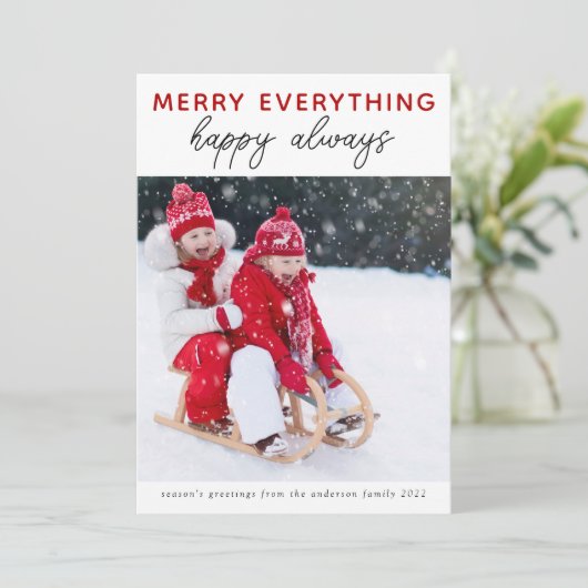 Kaart voor kerstmis | Alles Merry (Staand voorkant)