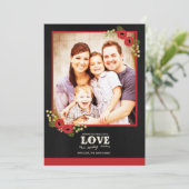 Kaart voor kerstmis | Chalkboard Floral (Staand voorkant)