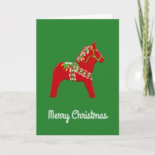 Kaart voor Kerstmis Dala Horse