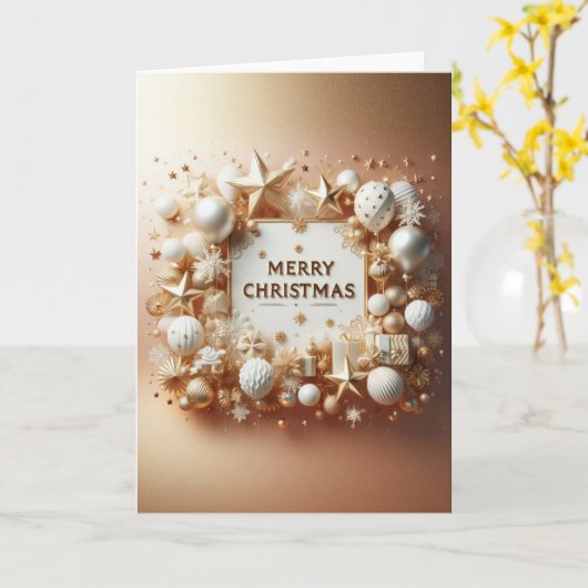 Kaart voor Kerstmis - "Een ë van de scintillant" (Gele Bloem)