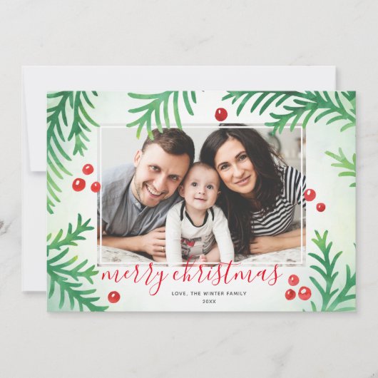 Kaart voor kerstmis | Klassiek rood en groen (Voorkant)