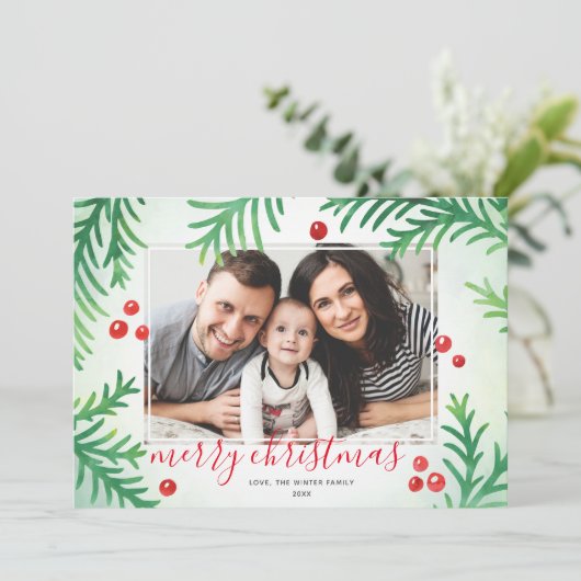 Kaart voor kerstmis | Klassiek rood en groen (Staand voorkant)