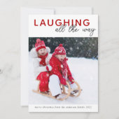 Kaart voor kerstmis | Lachen over de hele weg (Voorkant)