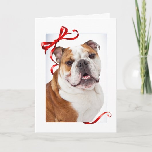 Kaart voor kerstmis met Bulldog (Voorkant)