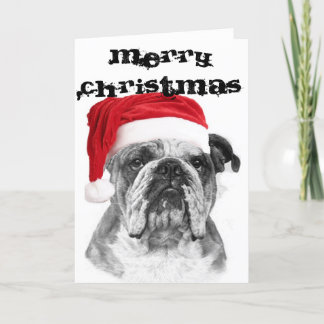 Kaart voor kerstmis met Bulldog