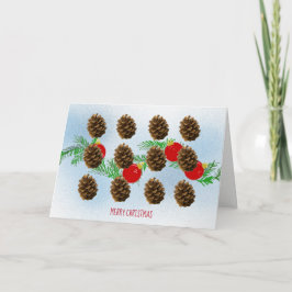 Kaart voor kerstmis met de Pinecones