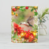 Kaart voor kerstmis met roofkolibrie (Staand voorkant)