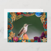Kaart voor kerstmis met roofkolibrie (Voorkant / Achterkant)