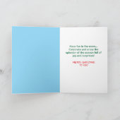 Kaart voor kerstmis Snowman Pine Cone Nose (Binnen)