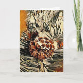 Kaart voor kerstmis van Snowy Pinecone (Voorkant)