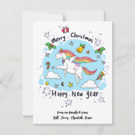 Kaart voor kerstmis — Whimsical Unicorn Custom Car